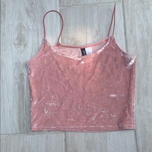 Velvet pink crop top